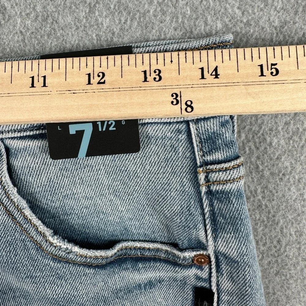 NEW Silver Jean Shorts Denim Womens 24 Indigo Vintage Long High Rise Whisker NWT